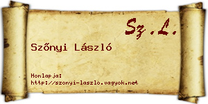 Szőnyi László névjegykártya